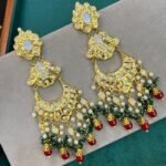HAJAR THAPPA KUNDAN GOLDPLATED EARRINGS
