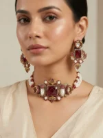 FEHMIDA RUBY CHOKAR SET