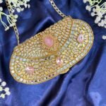 RAMA BABYPINK DOUBLE SIDED KUNDAN CLUTCH