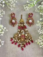 SOHANA GULABI JHOOMER AND EARRINGS SET - Image 3