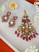 SOHANA GULABI JHOOMER AND EARRINGS SET - Image 2