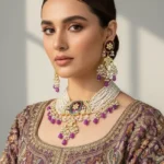 ANNURA PURPLE THAPPA KUNDAN JEWELLERY SET