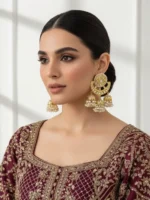 HINUM THAPPA KUNDAN GOLDPLATED EARRINGS