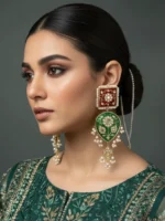NOOR JAHAN THAPPA KUNDAN GOLDPLATED EARRINGS