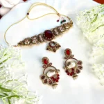RUSHNA MAROON TURKISH STYLE CHOKAR SET