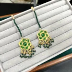 WARDA GREEN THAPPA KUNDAN EARRINGS