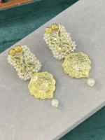ACACIA THAPPA KUNDAN GOLDPLATED EARRINGS