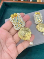 ACACIA THAPPA KUNDAN GOLDPLATED EARRINGS - Image 3