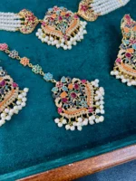 BASRA MULTI STONE STUDDED NECKLACE SET - Image 2