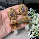 MAUVE FLOWER EARRINGS