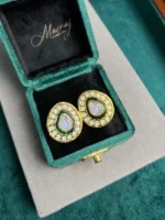 MAGESTIC POLKI GREEN STUDS WITH SUEDE BOX - Image 2