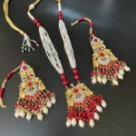 RED STONE MALA AND EARRINGS