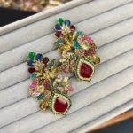 SIRAJ RUBY MULTI TURKISH STYLE EARRINGS
